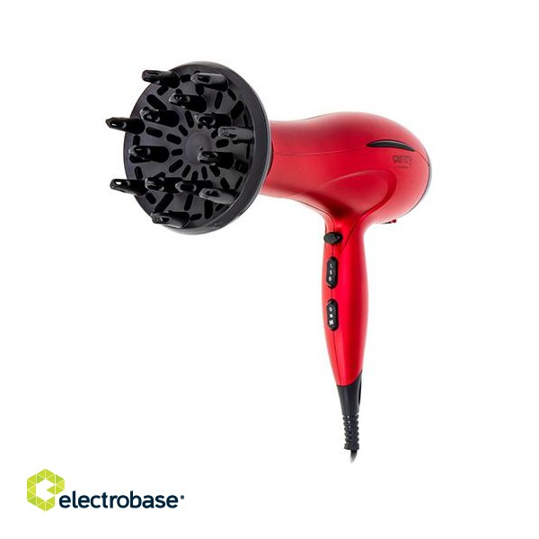Camry | Hair Dryer | CR 2253 | 2400 W | Number of temperature settings 3 | Diffuser nozzle | Red фото 4