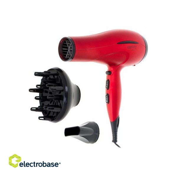 Camry | Hair Dryer | CR 2253 | 2400 W | Number of temperature settings 3 | Diffuser nozzle | Red image 1