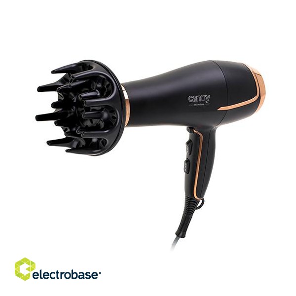 Camry | Hair Dryer | CR 2255 | 2200 W | Number of temperature settings 3 | Diffuser nozzle | Black image 4