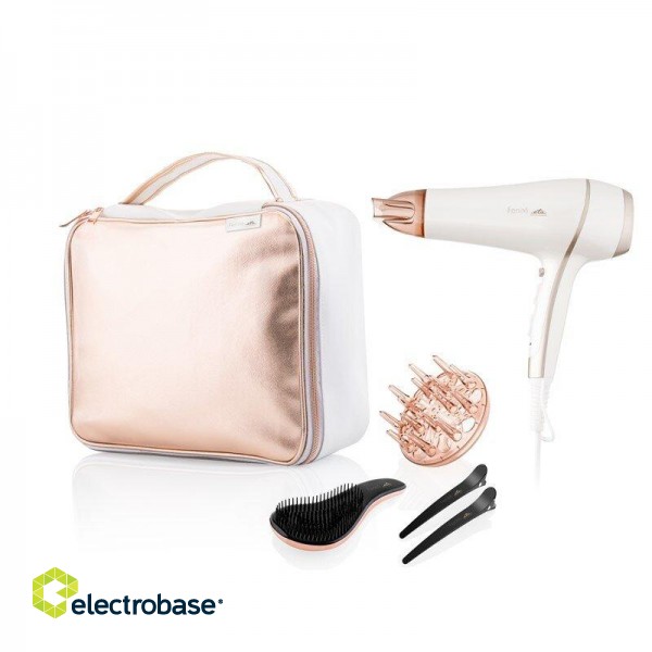 ETA | Hair Dryer | ETA732090010 Fenite gift set | 2400 W | Number of temperature settings 3 | Ionic function | Diffuser nozzle | White/Pink image 1