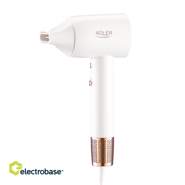 Adler Hair Dryer | SUPERSPEED AD 2272 | 1800 W | Number of temperature settings 3 | Ionic function | White image 1