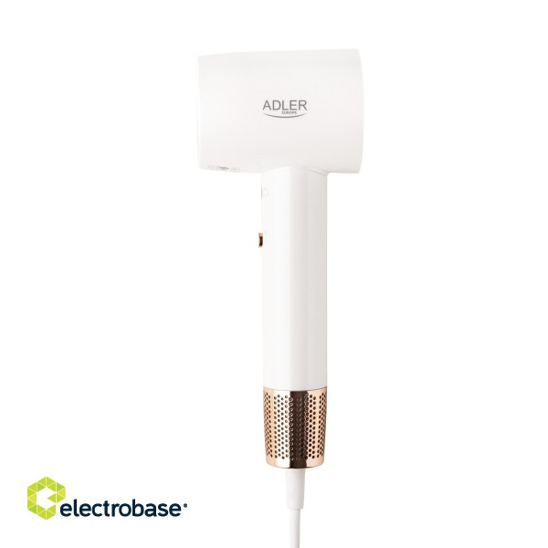 Adler Hair Dryer | SUPERSPEED AD 2272 | 1800 W | Number of temperature settings 3 | Ionic function | White image 2