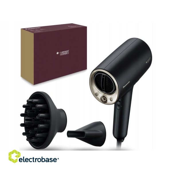 Panasonic | Hair Dryer | Nanoe  EHNA0JN825 | 1600 W | Number of temperature settings 4 | Diffuser nozzle | Black image 5