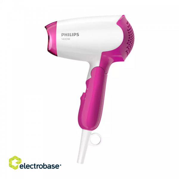 Philips | Hair Dryer | BHD003/00 | 1400 W | Number of temperature settings 2 | White/Pink фото 2