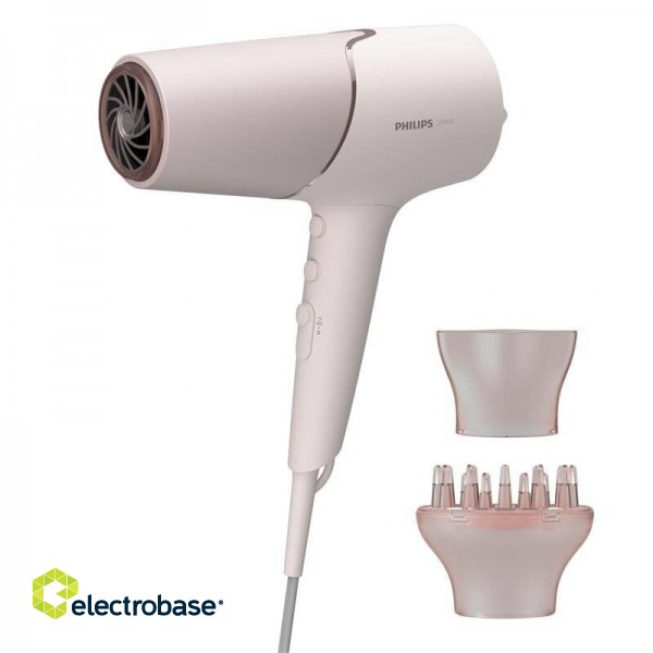 Philips Hair Dryer | BHD530/20 | 2300 W | Number of temperature settings 3 | Ionic function | Diffuser nozzle | Pink image 1