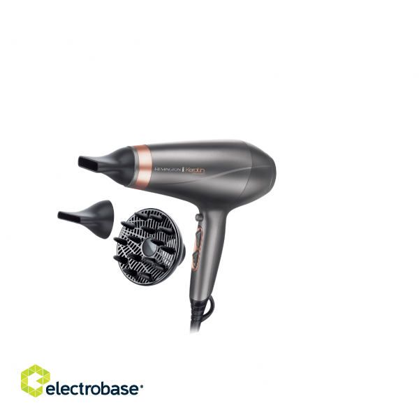 Remington | Hair Dryer | AC8820 | 2200 W | Number of temperature settings 3 | Ionic function | Diffuser nozzle | Silver фото 1