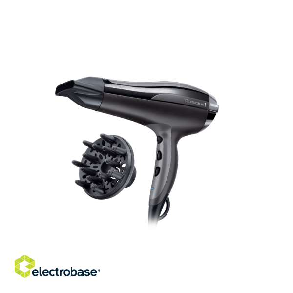 Remington | Hair Dryer | Pro-Air Turbo D5220 | 2400 W | Number of temperature settings 3 | Ionic function | Diffuser nozzle | Black image 1
