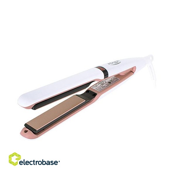 Adler | Hair Straightener | AD 2321 | Warranty 24 month(s) | Ceramic heating system | Display LCD | Temperature (min) 140 °C | Temperature (max) 220 °C | 45 W | Pearl White image 2