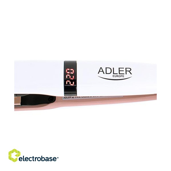 Adler | Hair Straightener | AD 2321 | Warranty 24 month(s) | Ceramic heating system | Display LCD | Temperature (min) 140 °C | Temperature (max) 220 °C | 45 W | Pearl White image 4
