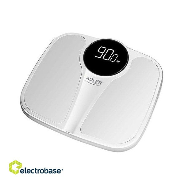 Adler | Bathroom Scale | AD 8172w | Maximum weight (capacity) 180 kg | Accuracy 100 g | Body Mass Index (BMI) measuring | White image 1
