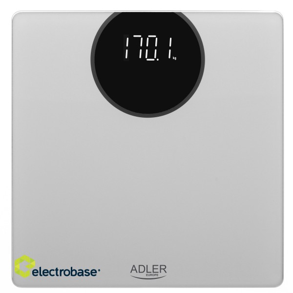 Adler | Bathroom scale | AD 8175 | Maximum weight (capacity) 180 kg | Accuracy 100 g | Silver image 1