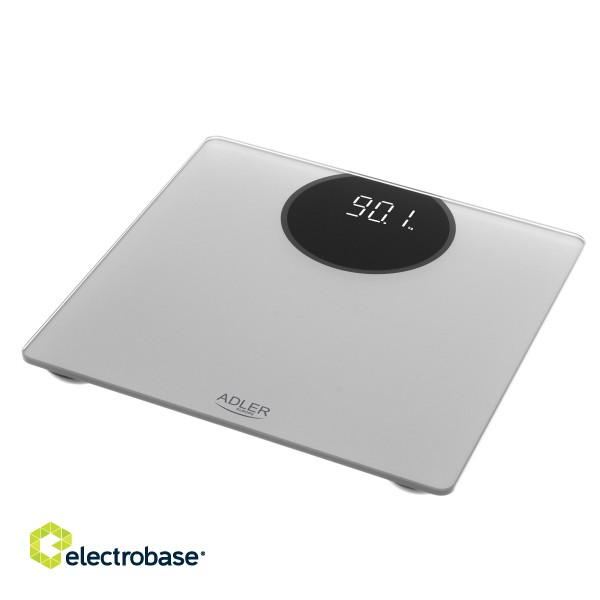 Adler | Bathroom scale | AD 8175 | Maximum weight (capacity) 180 kg | Accuracy 100 g | Silver image 2
