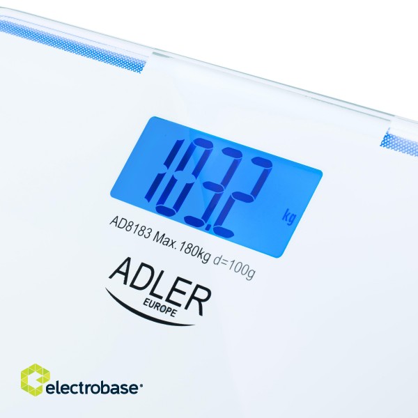 Adler | Bathroom Scale | AD 8183 | Maximum weight (capacity) 180 kg | Accuracy 100 g | White image 4