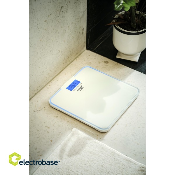 Adler | Bathroom Scale | AD 8183 | Maximum weight (capacity) 180 kg | Accuracy 100 g | White image 5