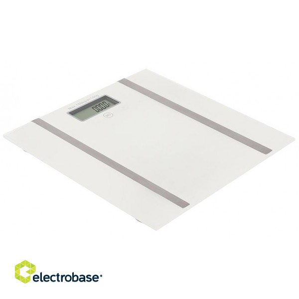 Adler | Bathroom scale with analyzer | AD 8154 | Maximum weight (capacity) 180 kg | Accuracy 100 g | Body Mass Index (BMI) measuring | White фото 1