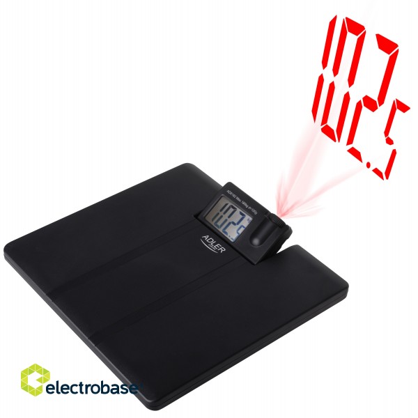 Adler | Bathroom Scale with Projector | AD 8182 | Maximum weight (capacity) 180 kg | Accuracy 100 g | Black paveikslėlis 2