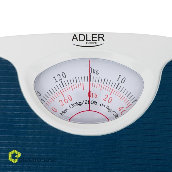 Adler | Mechanical bathroom scale | AD 8151b | Maximum weight (capacity) 130 kg | Accuracy 1000 g | Blue/White image 5