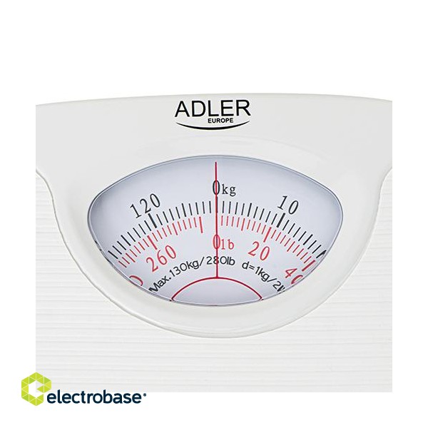 Adler | Mechanical bathroom scale | AD 8151w | Maximum weight (capacity) 130 kg | Accuracy 1000 g | White image 3