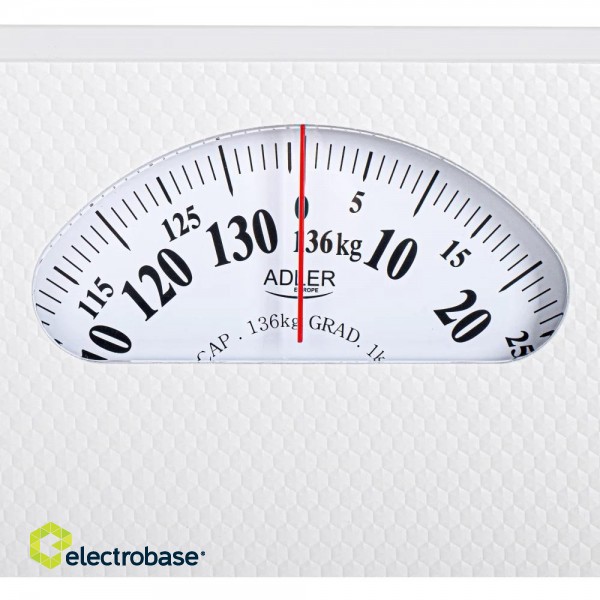 Adler | Mechanical Bathroom Scale | AD 8179w | Maximum weight (capacity) 136 kg | Accuracy 1000 g | White image 4