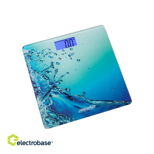 Mesko | Bathroom scales | MS 8156 | Maximum weight (capacity) 150 kg | Accuracy 100 g | Blue фото 2