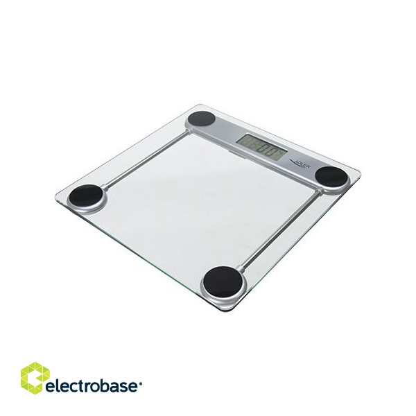 Scales | Adler | Maximum weight (capacity) 150 kg | Accuracy 100 g | Glass фото 2