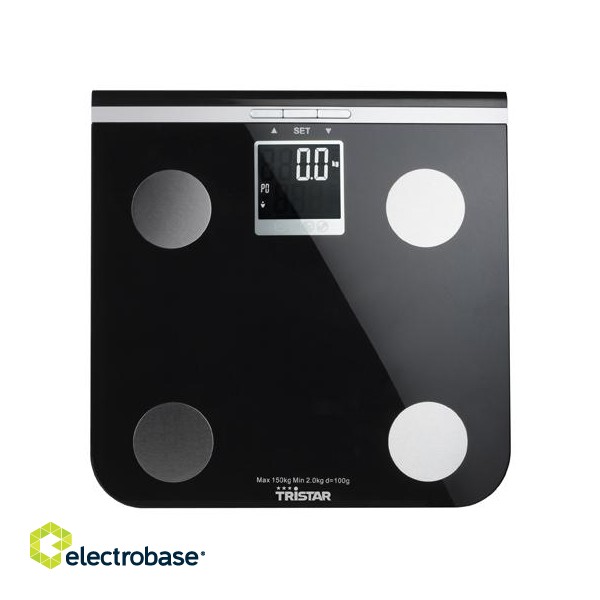 Scales | Tristar | Electronic | Maximum weight (capacity) 150 kg | Accuracy 100 g | Body Mass Index (BMI) measuring | Black paveikslėlis 5