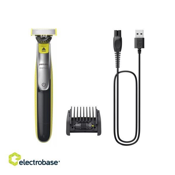 Philips | Face Shaver/Trimmer | QP2734/20 OneBlade 360 | Operating time (max) 60 min | Wet & Dry | Lithium Ion | Black/Green