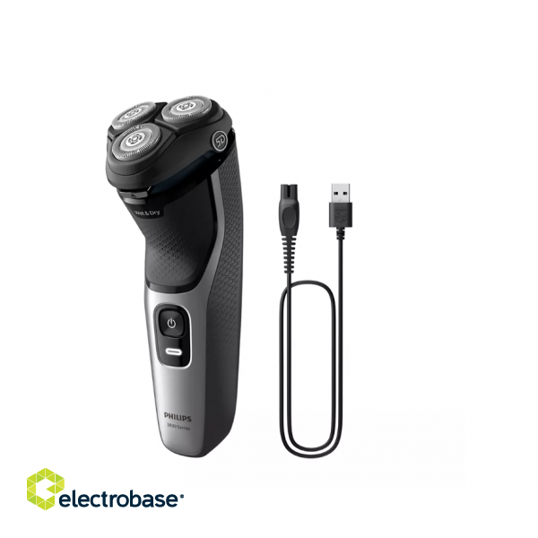 Philips | Shaver | S3143/00 | Operating time (max) 60 min | Wet & Dry | Lithium Ion | Silver/Black image 3