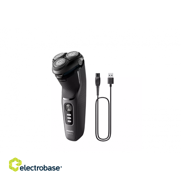 Philips | Shaver | S3343/13 | Operating time (max) 60 min | Wet & Dry | Lithium Ion | Black paveikslėlis 3