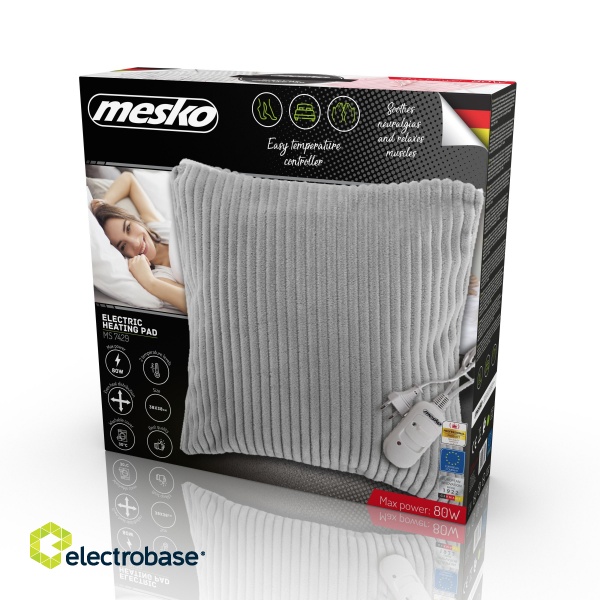 Mesko | Electirc heating pad | MS 7429 | Number of heating levels 2 | Number of persons 1 | Washable | Remote control | 80 W | Grey image 5