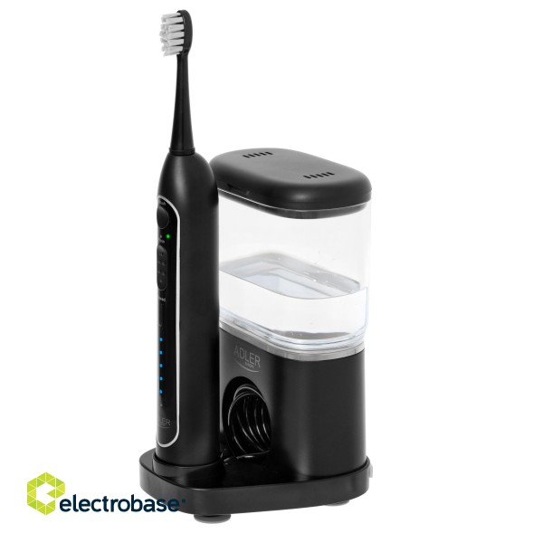 Adler | 2-in-1 Water Flossing Sonic Brush | AD 2180b | Rechargeable | For adults | Number of brush heads included 2 | Number of teeth brushing modes 1 | Black image 1