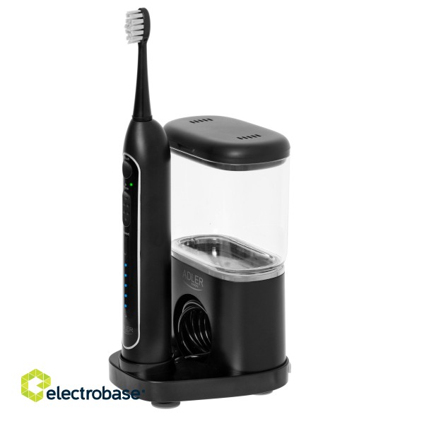 Adler | 2-in-1 Water Flossing Sonic Brush | AD 2180b | Rechargeable | For adults | Number of brush heads included 2 | Number of teeth brushing modes 1 | Black image 2