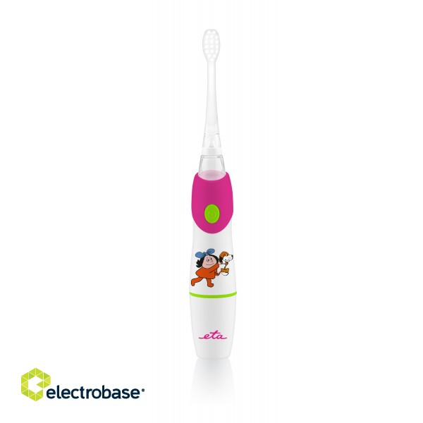 ETA | SONETIC Toothbrush | ETA071090010 | Battery operated | For kids | Number of brush heads included 2 | Number of teeth brushing modes Does not apply | Sonic technology | White/ pink image 3