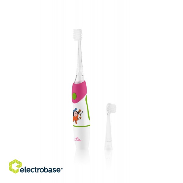 ETA | SONETIC Toothbrush | ETA071090010 | Battery operated | For kids | Number of brush heads included 2 | Number of teeth brushing modes Does not apply | Sonic technology | White/ pink image 5
