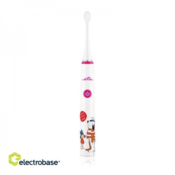 ETA | Sonetic Kids Toothbrush | ETA070690010 | Rechargeable | For kids | Number of brush heads included 2 | Number of teeth brushing modes 4 | Pink/White image 1