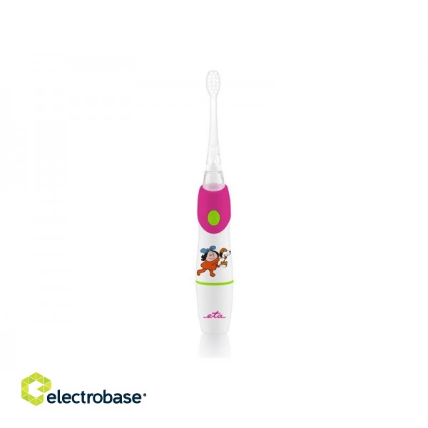 ETA | SONETIC Toothbrush | ETA071090010 | Battery operated | For kids | Number of brush heads included 2 | Number of teeth brushing modes Does not apply | Sonic technology | White/ pink фото 2
