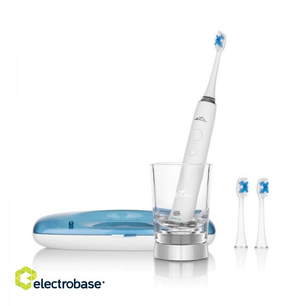 ETA | Sonetic Toothbrush | ETA570790000 | Rechargeable | For adults | Number of brush heads included 3 | Number of teeth brushing modes 4 | Sonic technology | White paveikslėlis 1