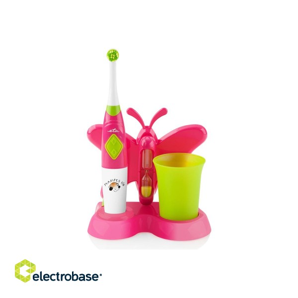 ETA | Toothbrush with water cup and holder | Sonetic  ETA129490070 | Battery operated | For kids | Number of brush heads included 2 | Number of teeth brushing modes 2 | Pink фото 1