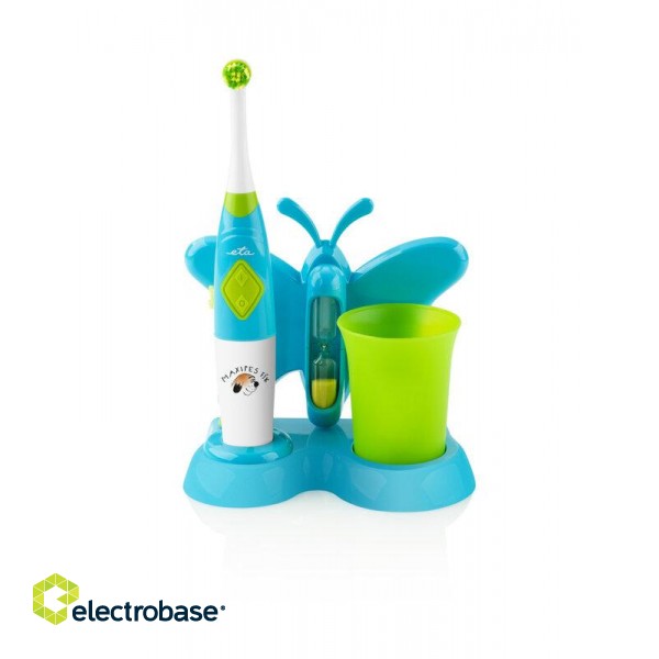 ETA | Toothbrush with water cup and holder | Sonetic  ETA129490080 | Battery operated | For kids | Number of brush heads included 2 | Number of teeth brushing modes 2 | Blue image 4