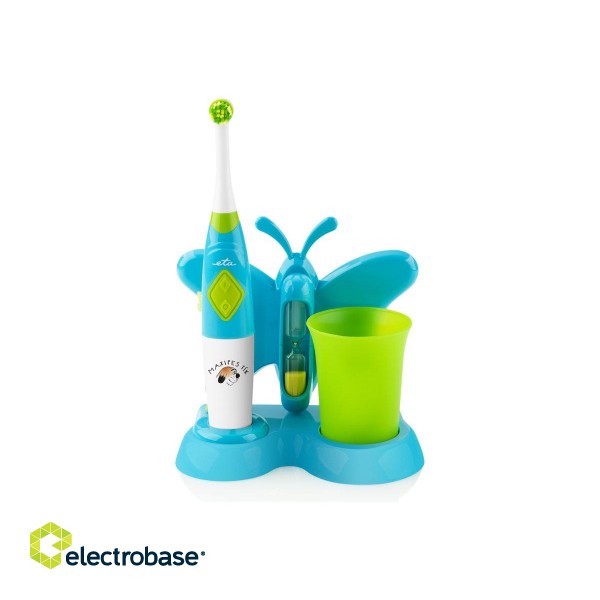 ETA | Toothbrush with water cup and holder | Sonetic  ETA129490080 | Battery operated | For kids | Number of brush heads included 2 | Number of teeth brushing modes 2 | Blue image 1
