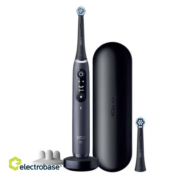 Oral-B | Electric Toothbrush | iO7s Black Onyx | Rechargeable | For adults | Number of brush heads included 2 | Number of teeth brushing modes 5 | Black image 1