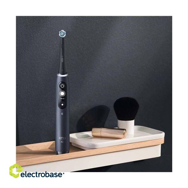 Oral-B | Electric Toothbrush | iO7s Black Onyx | Rechargeable | For adults | Number of brush heads included 2 | Number of teeth brushing modes 5 | Black image 6
