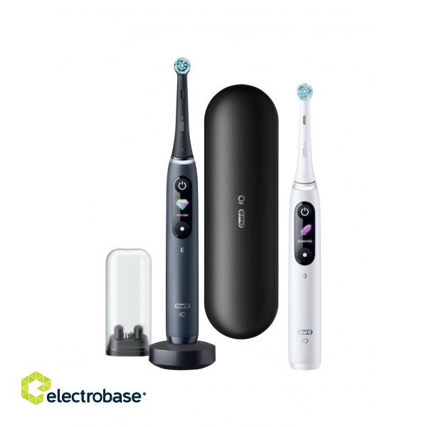 Oral-B | Electric Toothbrush | iO8 Series Duo | Rechargeable | For adults | Number of brush heads included 2 | Number of teeth brushing modes 6 | Black Onyx/White image 1