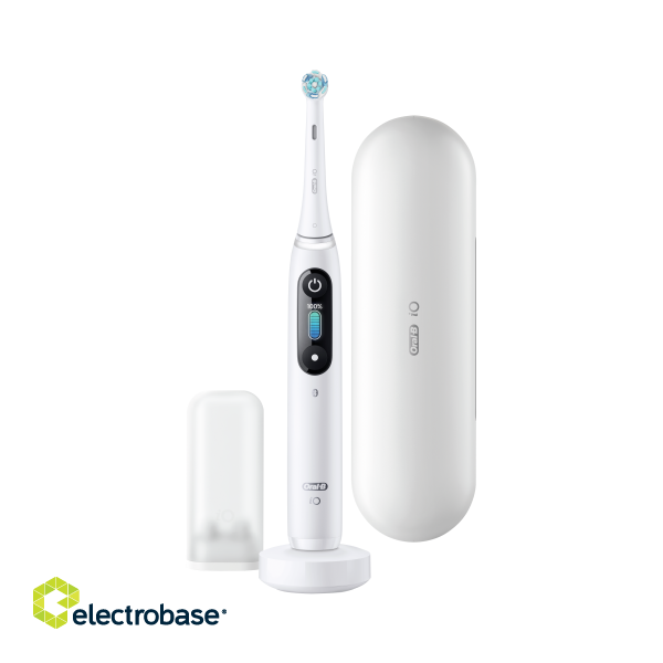 Oral-B | Electric Toothbrush | iO8 Series | Rechargeable | For adults | Number of brush heads included 1 | Number of teeth brushing modes 6 | White Alabaster image 2