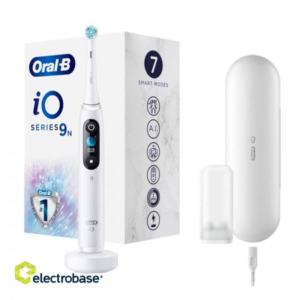 Oral-B | Electric Toothbrush | iO9 Series | Rechargeable | For adults | Number of brush heads included 1 | Number of teeth brushing modes 7 | White image 2