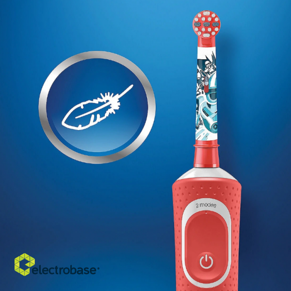 Oral-B | Electric Toothbrush | Vitality 100 Starwars | Rechargeable | For kids | Number of brush heads included 1 | Number of teeth brushing modes 1 | Red фото 4