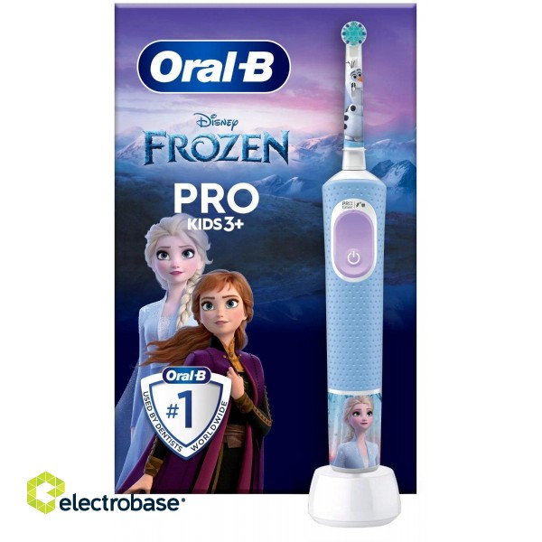 Oral-B | Electric Toothbrush | Vitality PRO Kids Frozen | Rechargeable | For children | Number of brush heads included 1 | Number of teeth brushing modes 2 | Blue image 2