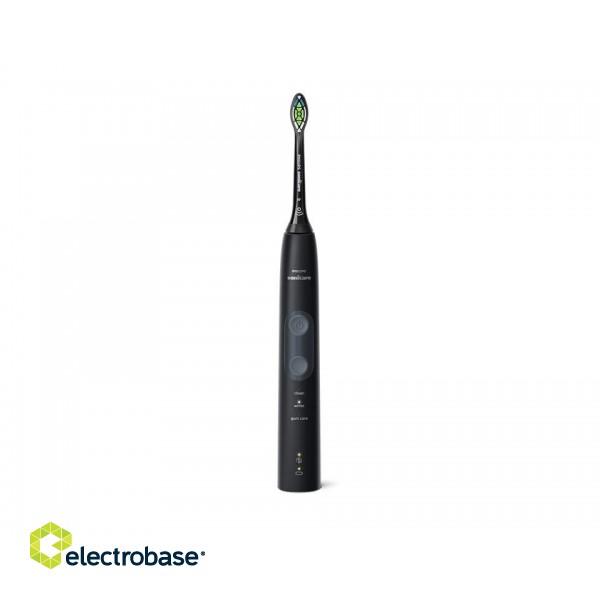Philips | Sonicare ProtectiveClean 5100 Electric toothbrush | HX6850/47 | Rechargeable | For adults | ml | Number of heads | Number of brush heads included 2 | Number of teeth brushing modes 3 | Sonic technology | Black фото 3