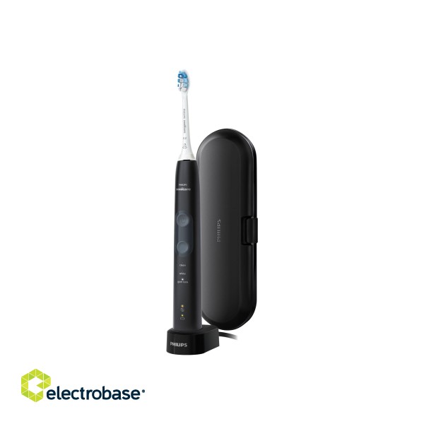 Philips | Sonicare ProtectiveClean 5100 Electric toothbrush | HX6850/47 | Rechargeable | For adults | ml | Number of heads | Number of brush heads included 2 | Number of teeth brushing modes 3 | Sonic technology | Black image 2