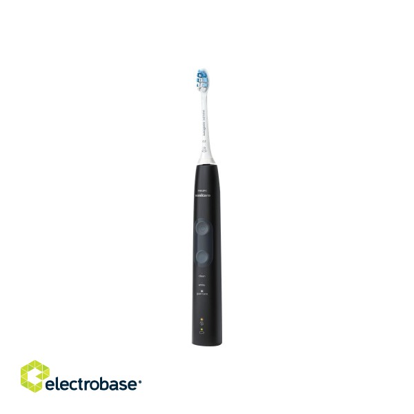 Philips | Sonicare ProtectiveClean 5100 Electric toothbrush | HX6850/47 | Rechargeable | For adults | ml | Number of heads | Number of brush heads included 2 | Number of teeth brushing modes 3 | Sonic technology | Black фото 4